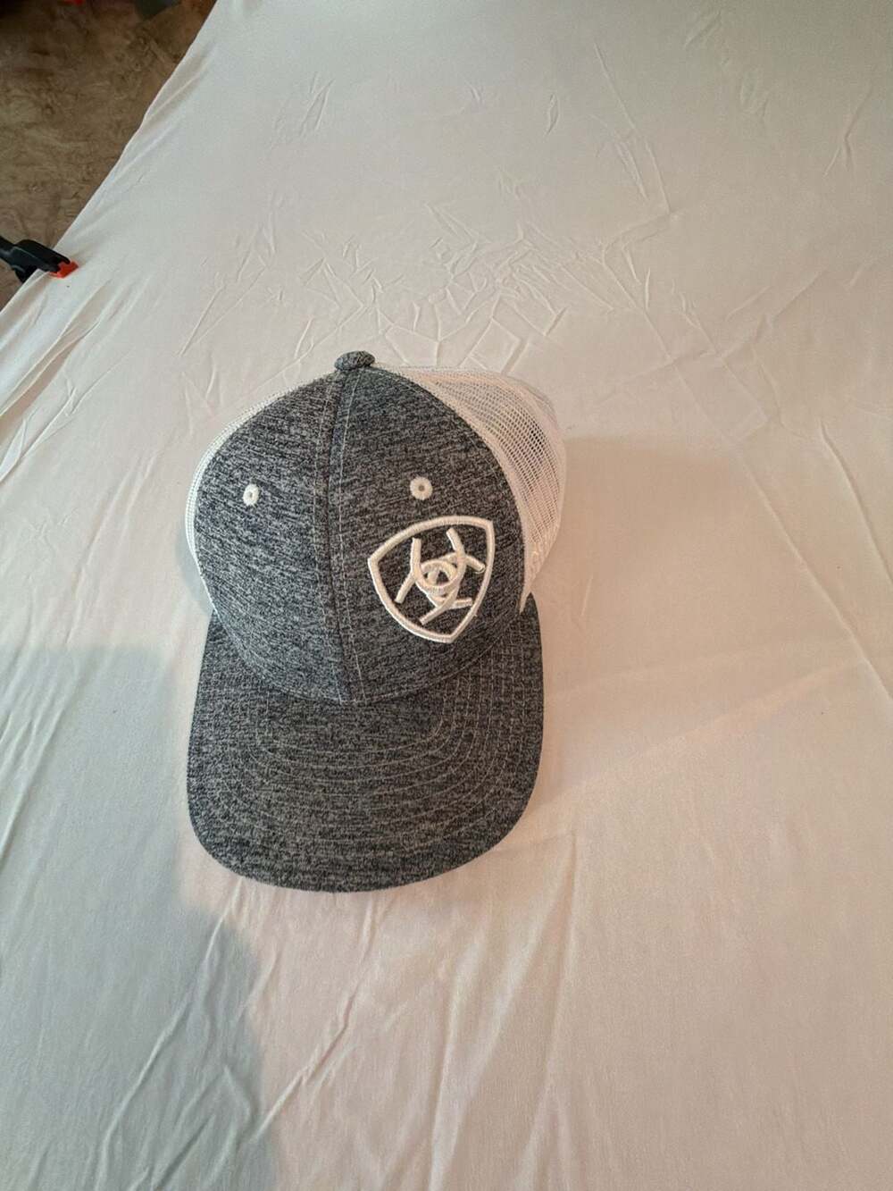 Ariat Heather Grey Shield Logo Trucker Snapback Cap